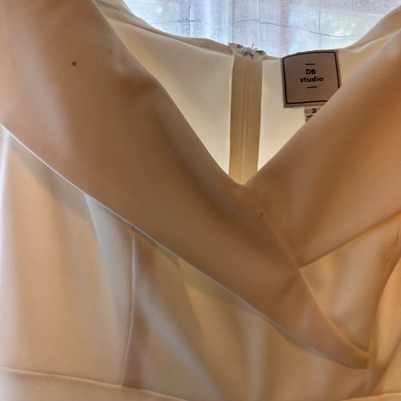 David's Bridal Cream Wide Leg Jumpsuit - Picture 7 of 9